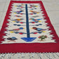 Vintage Hand Knotted Kilim Wool Area Rug Red Bird Tree Design Tribal Folk Art Rug 3.2’ x 1.1’