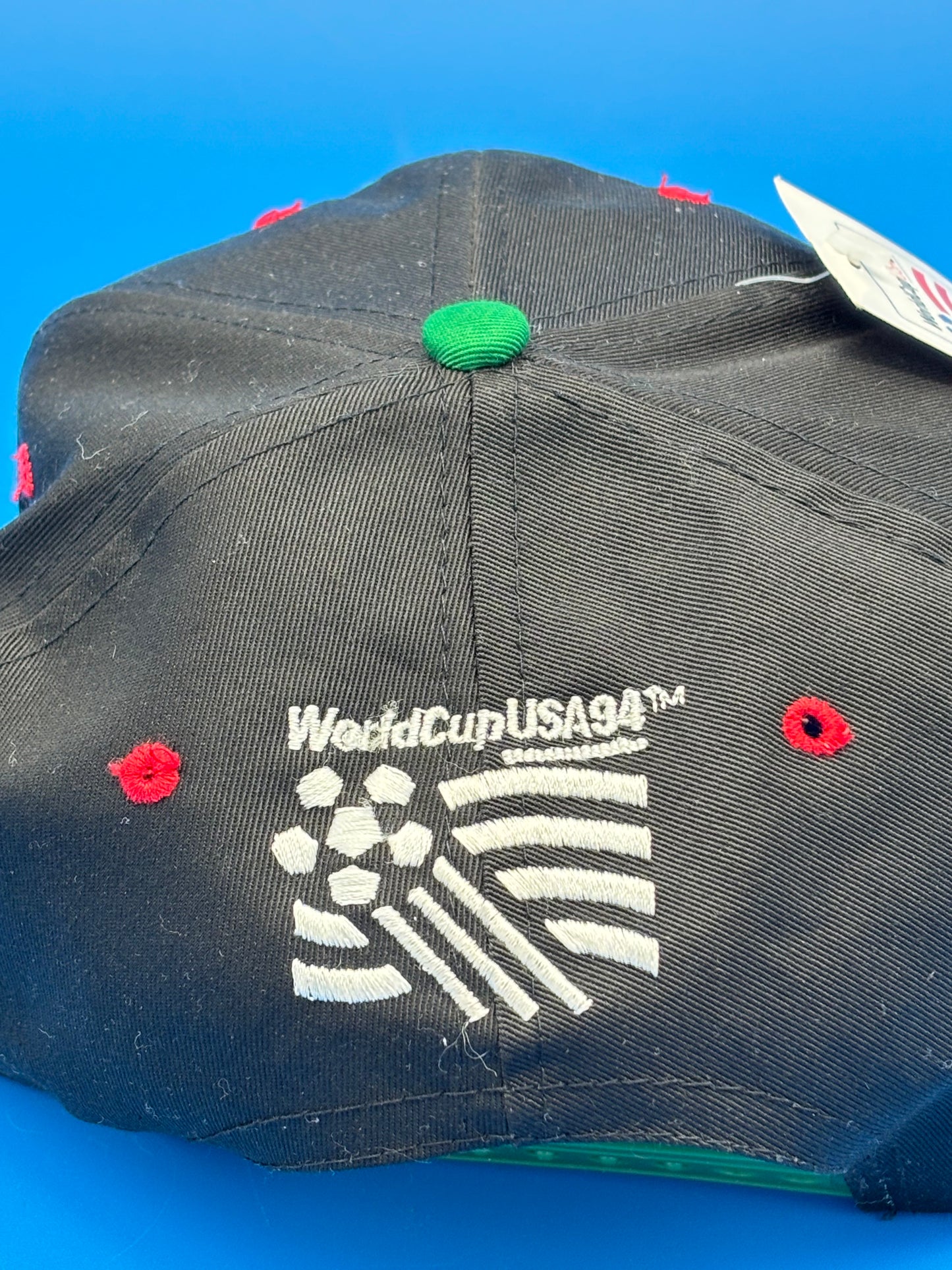 World Cup USA 1994 Football Soccer Cap Hat Vintage NWT Logo Athletic Men Black