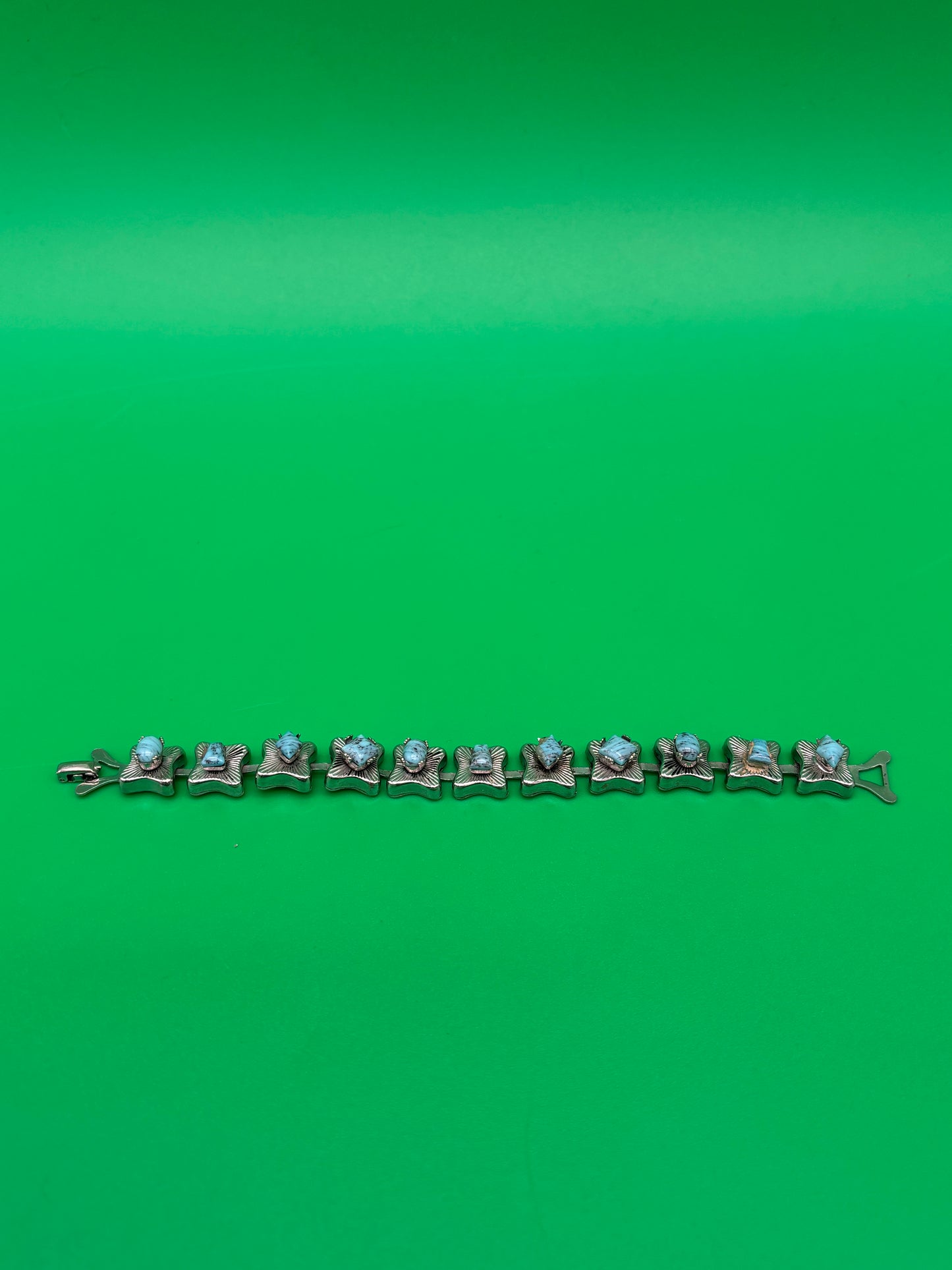 Vintage MCM High End Turquoise Tone 7" Bracelet