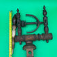 Antique Wooden Spinning Wheel Parts Flyer Bobbin Whorl Maidens Textile Tool Lot