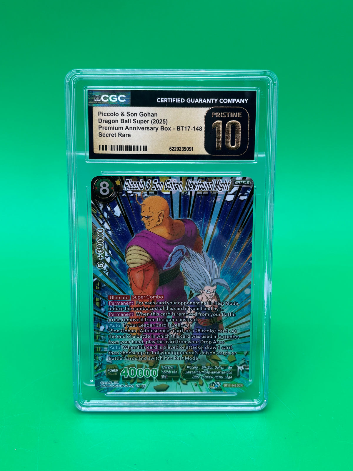 2025 Dragon Ball Super Piccolo & Son Gohan BT17-148 SCR CGC Pristine 10