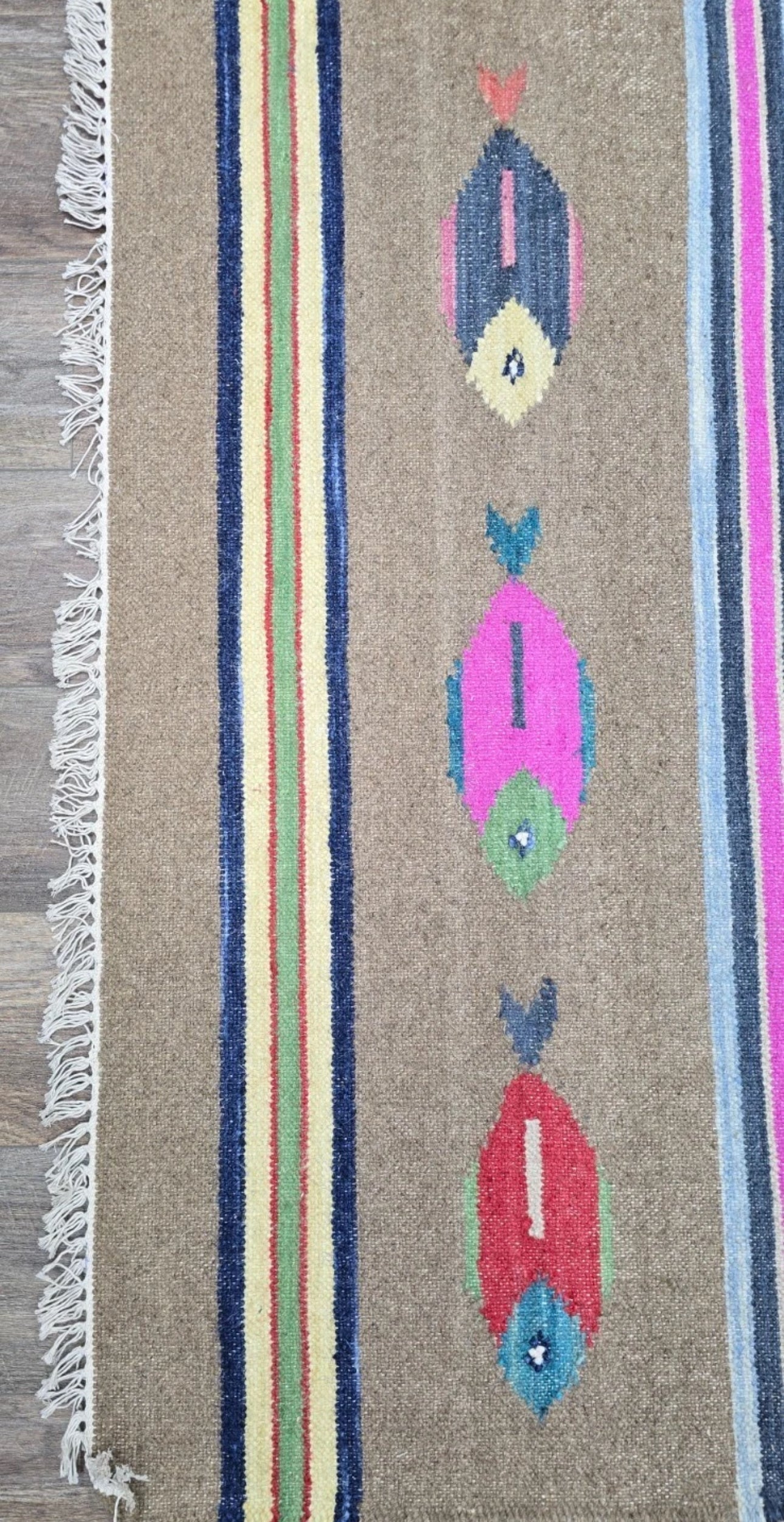 Turkish Bohemian Rug, Tree Of Life, Fish Design Turkish Rug,Hand Made 4x6 Ft