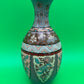 Antique Meiji Japanese Goldstone Cloisonne Enamel Pastel Floral Vase 7 1/4”