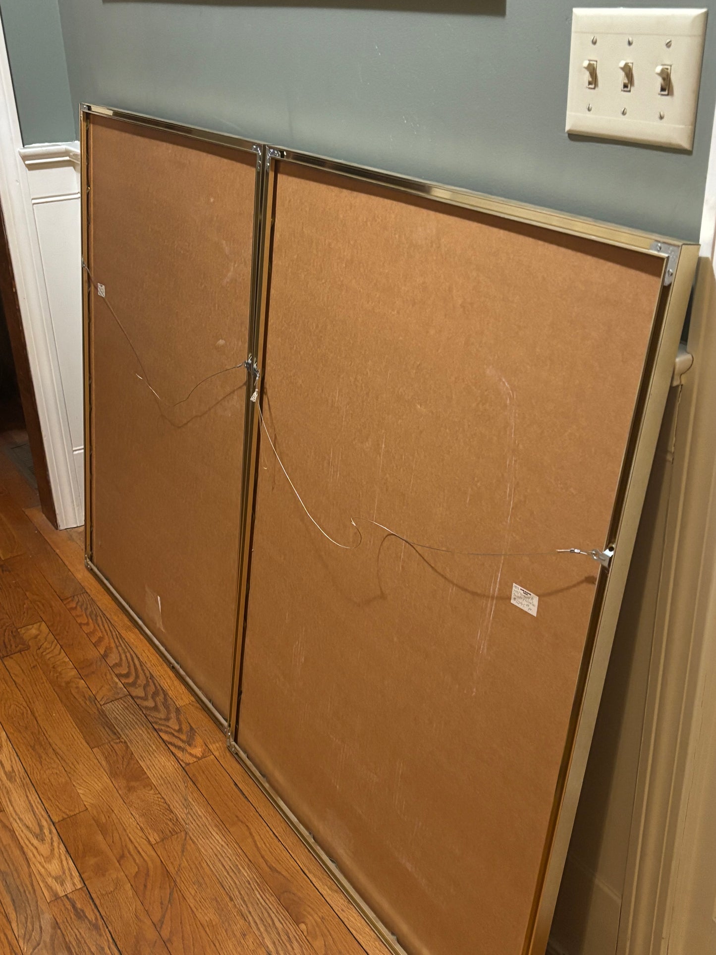 Vintage Antique Glass Frame Canvas Painting "Country Window" by Artist Alberto