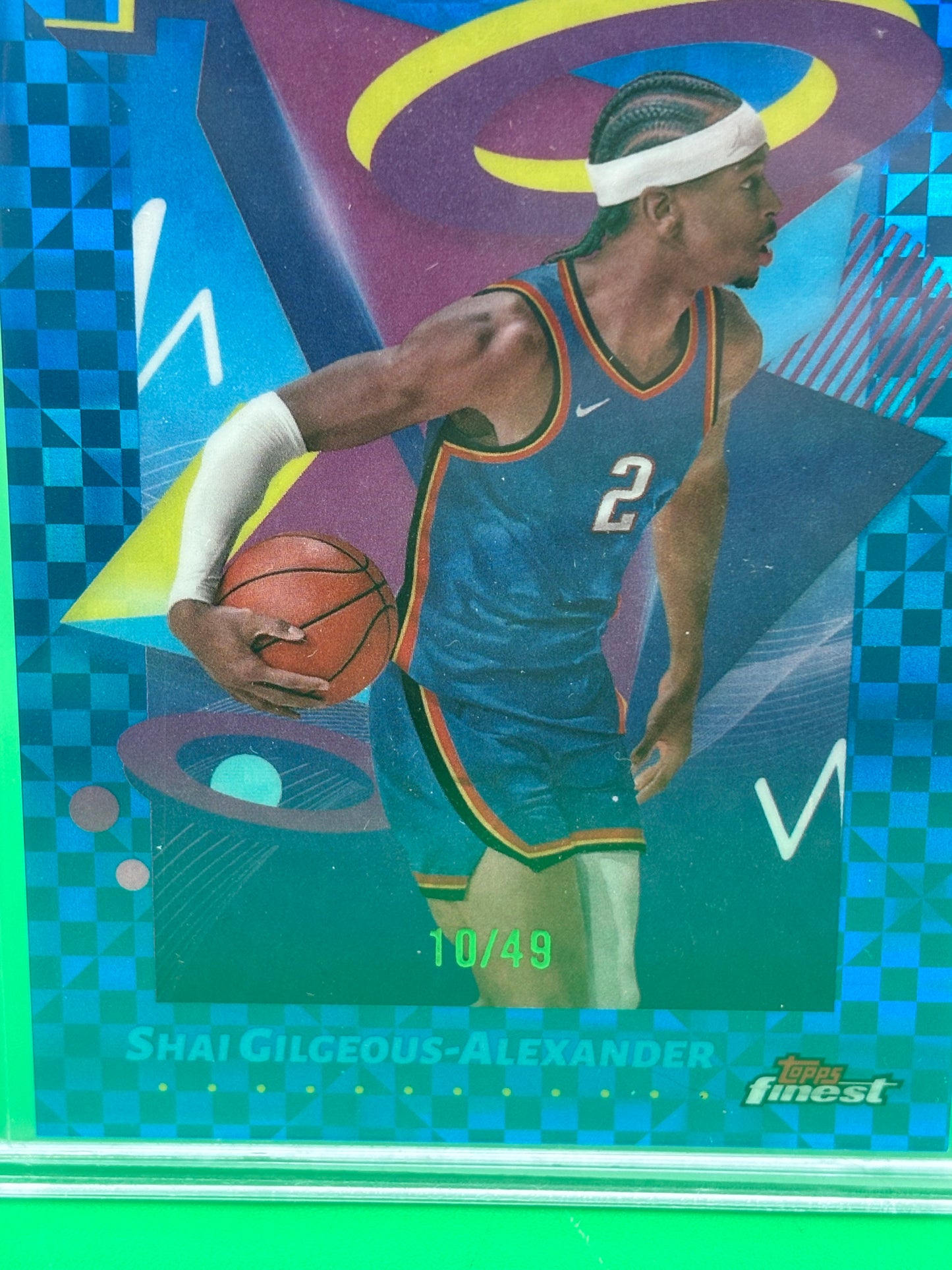 2025 Topps Finest Shai Gilgeous-Alexander Blue Checkerboard X-Fractor /49 #267 SGA Thunder