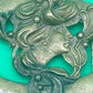 Antique Style Art Nouveau Brass Lady Profile Sash Belt Buckle Gibson Girl