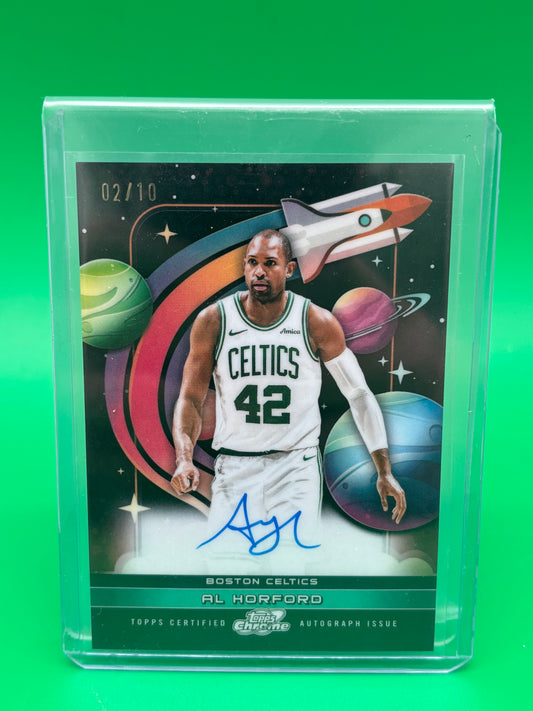 2026 Topps Cosmic Chrome Basketball Al Horford First Flight Signatures Autograph card, numbered 02/10