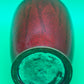Signed Ando Japanese Pigeon Blood Red Ginbari Cloisonne Bird Bamboo Vase 5.75”