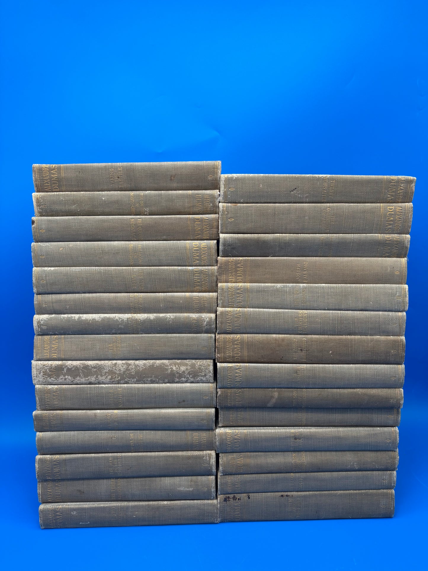 Complete 30 Vol. Works of Alexandre Dumas P.F. Collier Antique Book Set c.1902 Gray Cloth