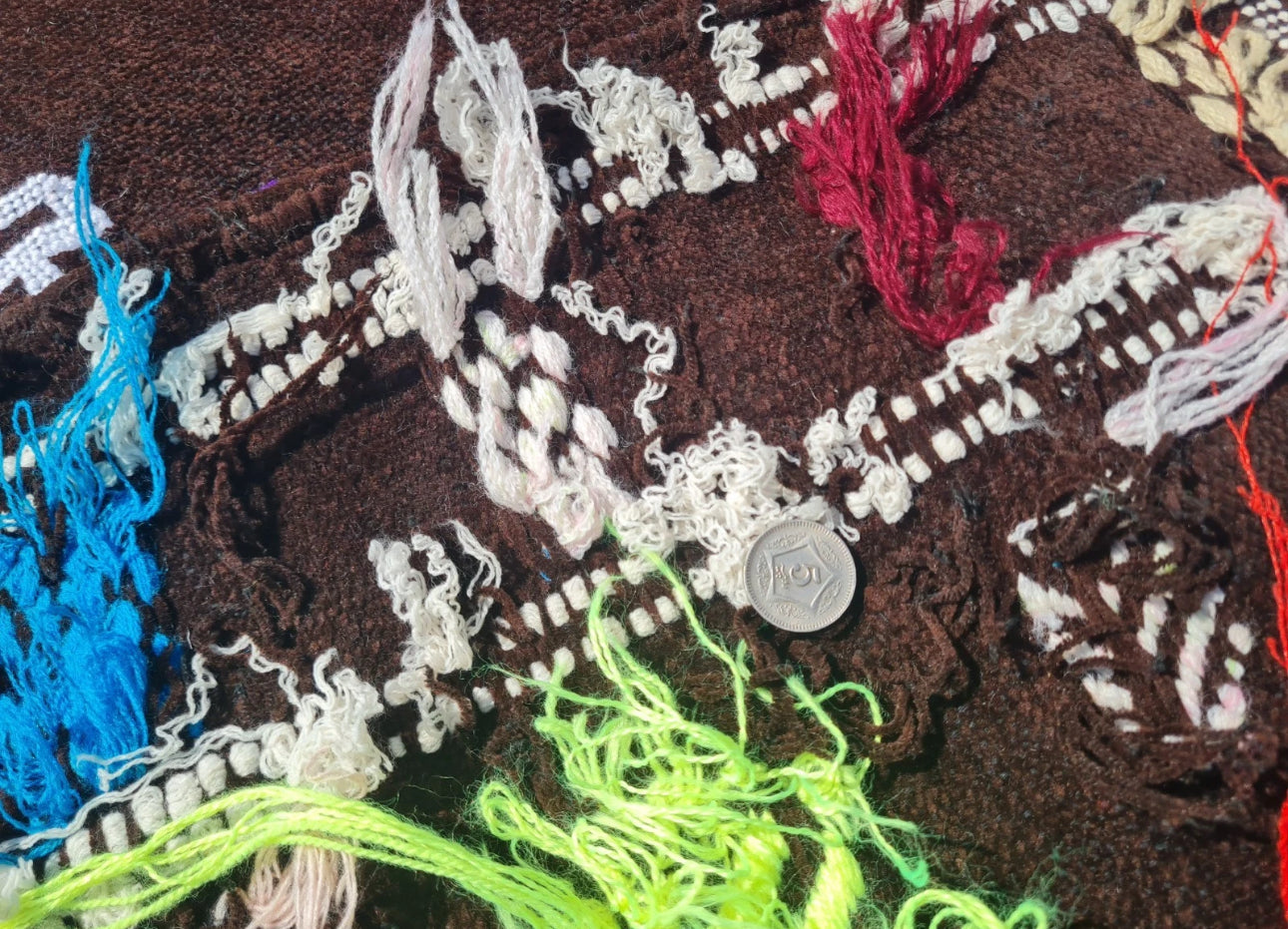 Rare Hand Knotted Vintage Morocco Sumouk Kilim Kilm Wool Area Rug 4.6 x 3.2 Ft