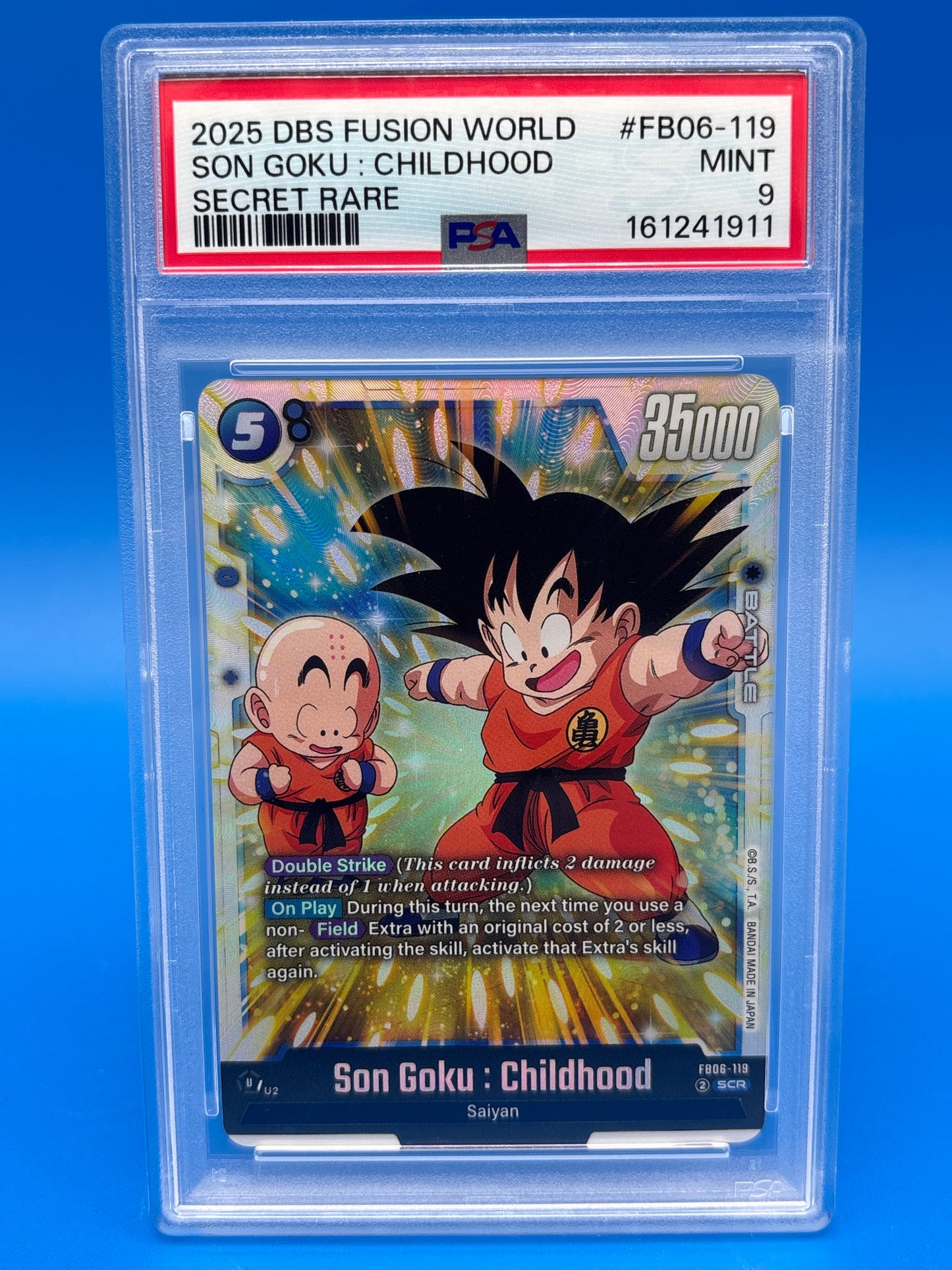 2025 DBS Fusion World Son Goku Childhood FB06-119 SCR Super Alt Art PSA 9