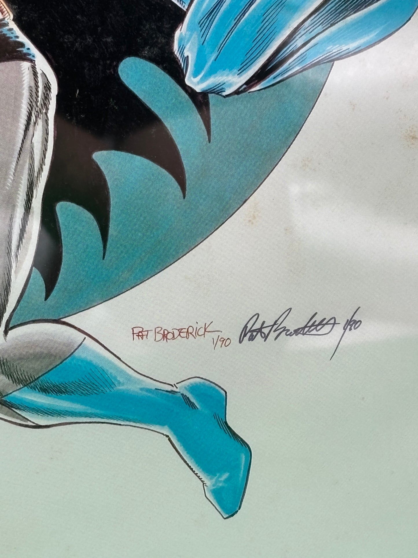 1990 Batman Pat Broderick Signed Numbered Lithograph 1786/5000 Framed DC Comics