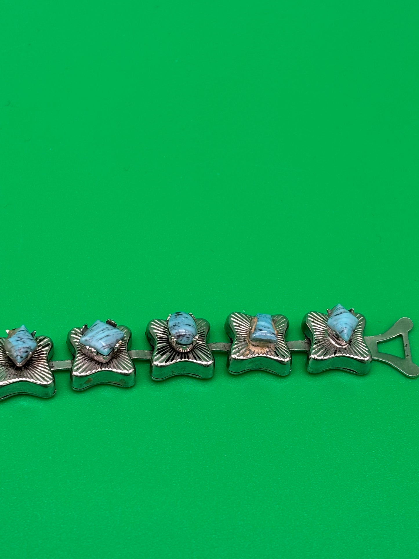 Vintage MCM High End Turquoise Tone 7" Bracelet