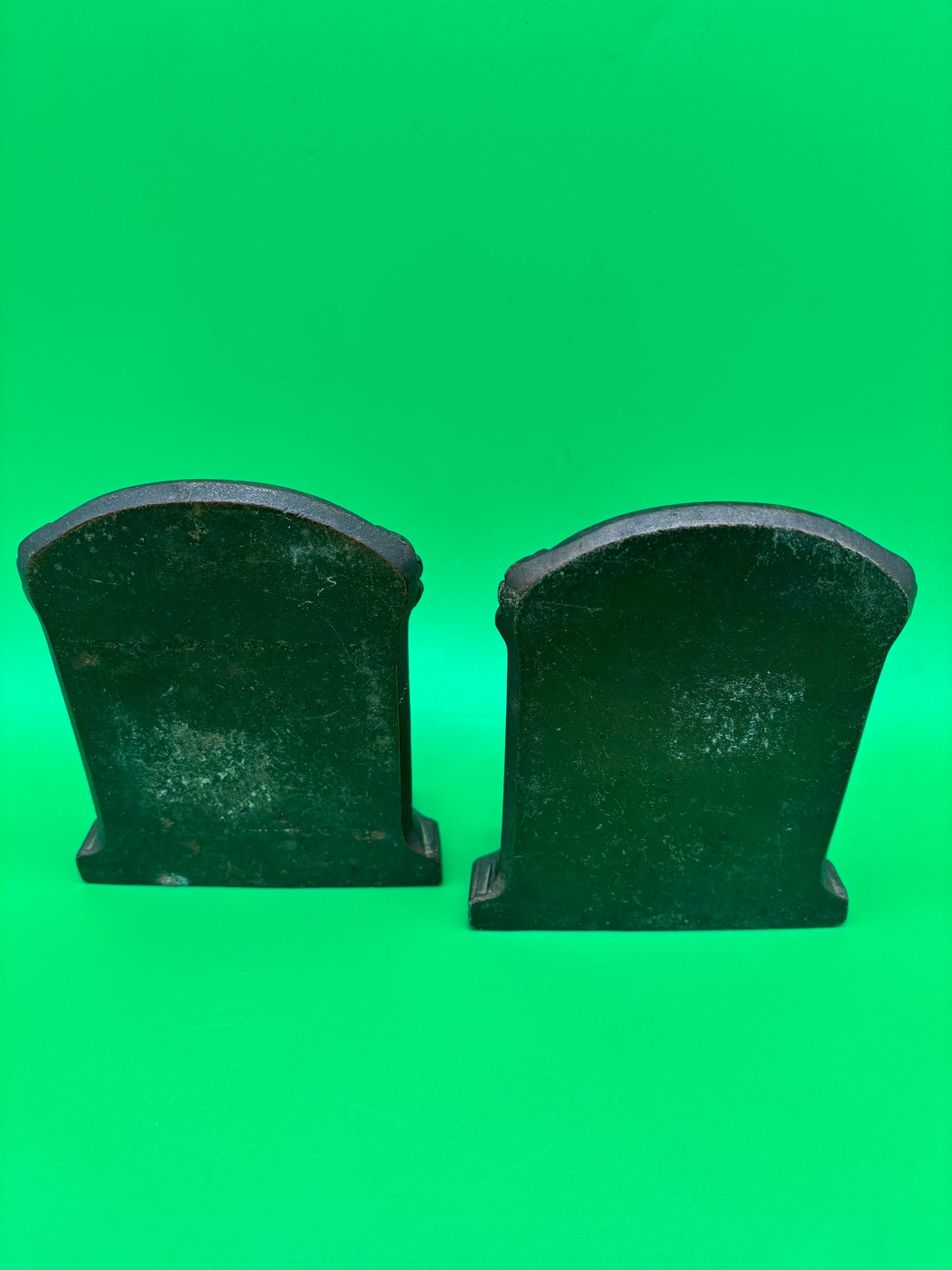 Vintage Heavy Metal Abraham Lincoln Bookends Pair Civil War Era Style