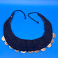 Vintage HUGE Tribal Bib Necklace Cowrie Shells Beads Myanmar Coins Boho Statement