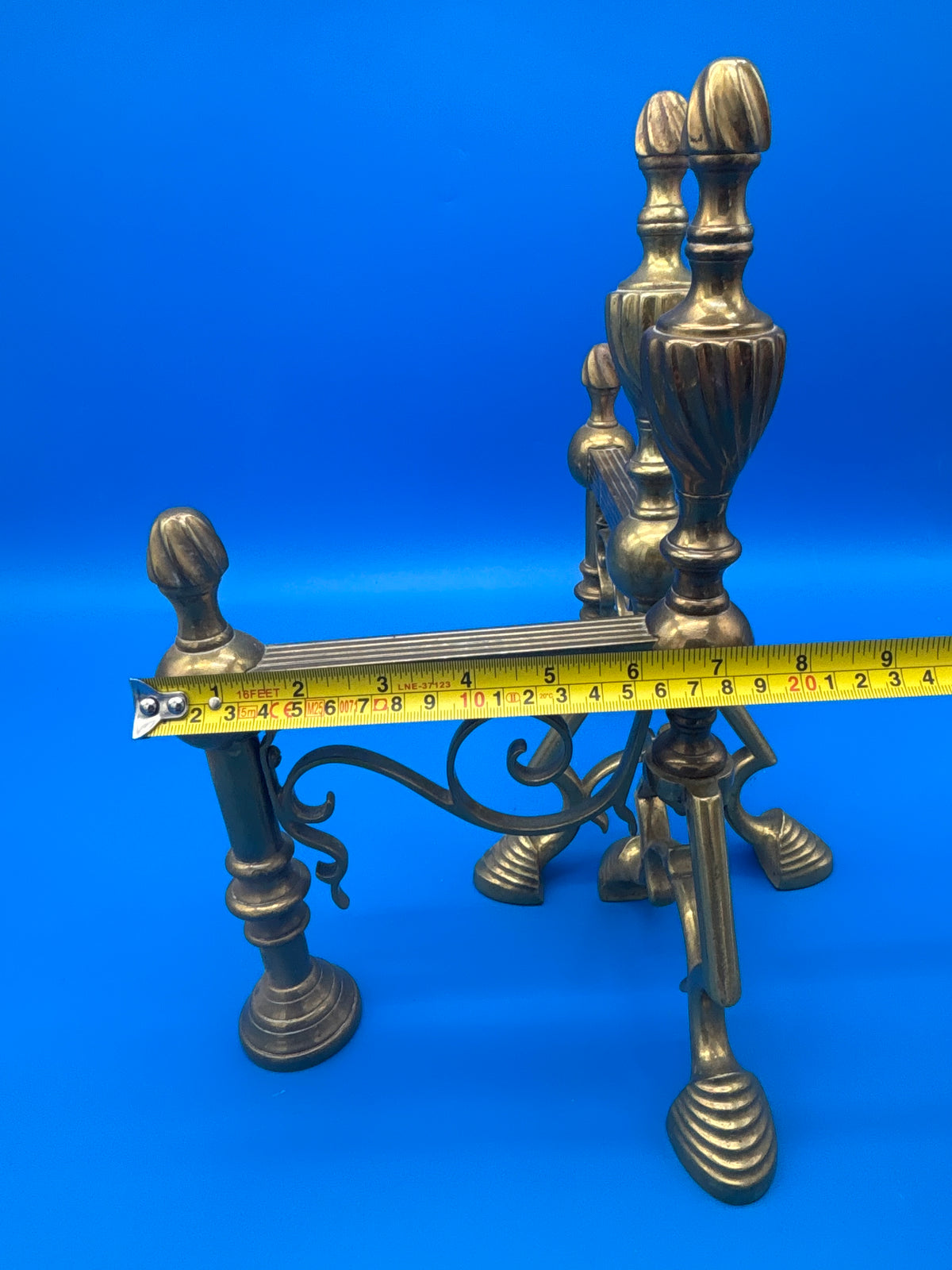 Vintage Brass Fireplace Andirons / Fire Dogs – Matching Pair