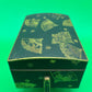 Antique Japanese Fujii Damascene Footed Cigarette Box Mt Fuji Mark Gold Inlay c1930