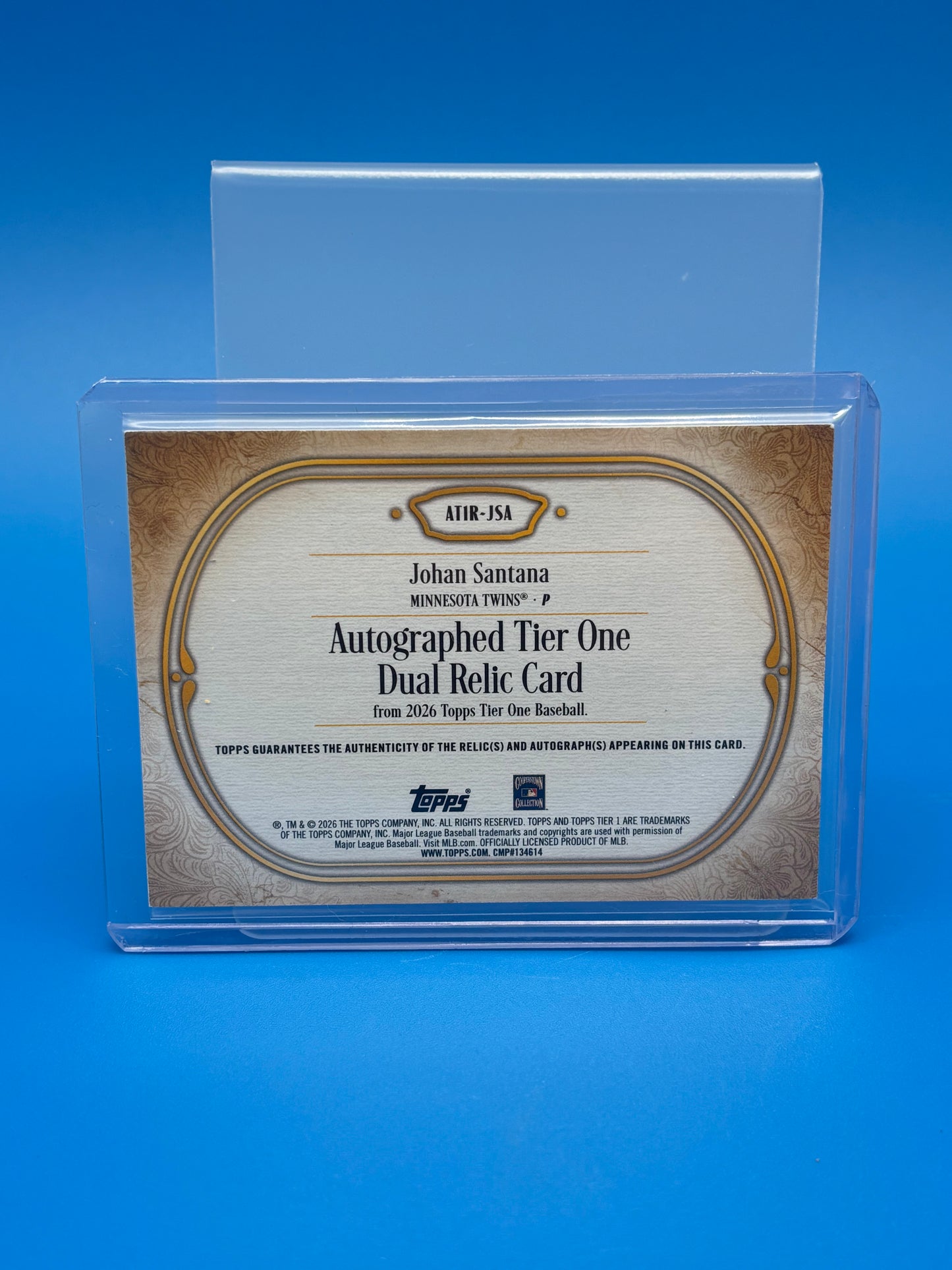 2026 Topps Tier One Johan Santana Auto Dual Relic /99 Twins AT1R-JSA