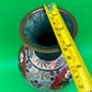 Large Antique Meiji Japanese Cloisonne Dragon Ho-o Phoenix Shield Vase 11.75”