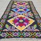 Hand Knotted Vintage Russian Julkrus Kilim Kilm Wool Area Runner Rug 7 x 3 Ft