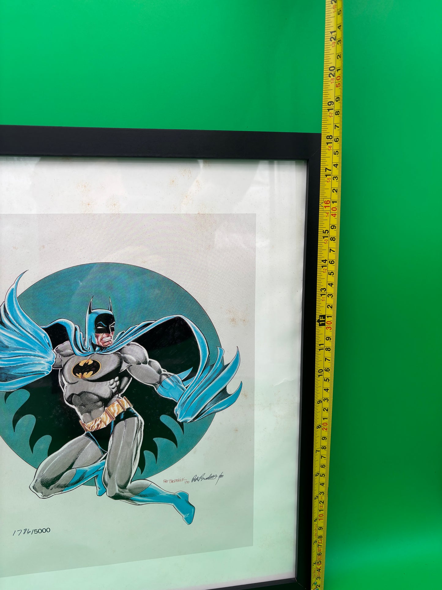 1990 Batman Pat Broderick Signed Numbered Lithograph 1786/5000 Framed DC Comics