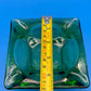 Vintage MCM Emerald Green Square Glass 4 Slot Ashtray