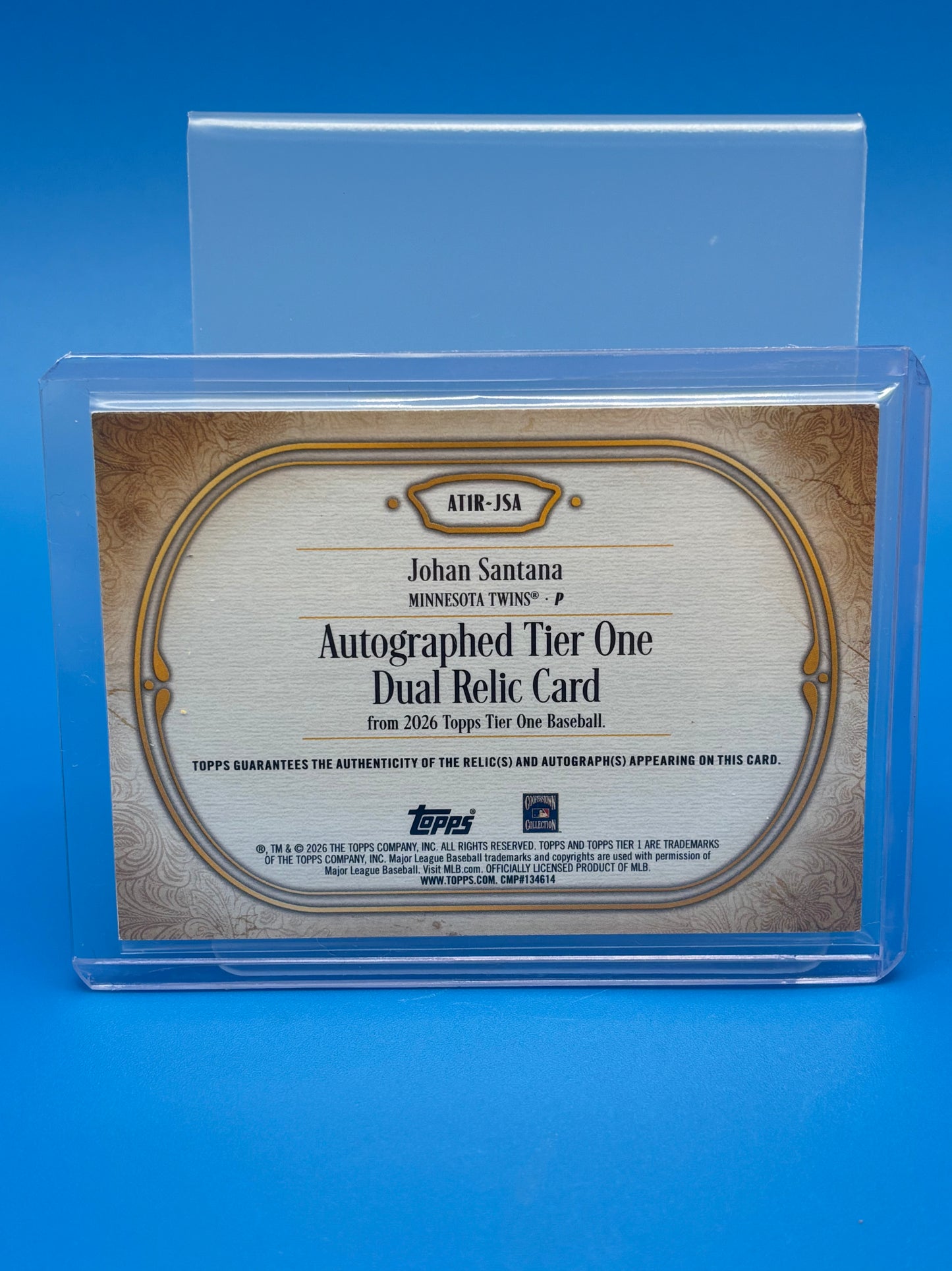 2026 Topps Tier One Johan Santana Auto Dual Relic /99 Twins AT1R-JSA