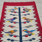 Vintage Hand Knotted Kilim Wool Area Rug Red Bird Tree Design Tribal Folk Art Rug 3.2’ x 1.1’