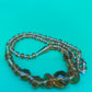 Vintage Amber Topaz Faceted Glass Bead Necklace Graduated Estate Jewelry 16”