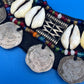 Vintage HUGE Tribal Bib Necklace Cowrie Shells Beads Myanmar Coins Boho Statement