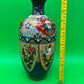 Large Antique Meiji Japanese Cloisonne Dragon Ho-o Phoenix Shield Vase 11.75”