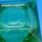 Vintage MCM Emerald Green Square Glass 4 Slot Ashtray