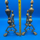 Vintage Brass Fireplace Andirons / Fire Dogs – Matching Pair