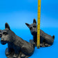 Antique Pair Black Wrought Cast Iron Scottie Dog Bookends