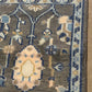 Handmade Oushak Style Wool Accent Rug 2x3 Gray Blue Turkish Floral Boho Decor