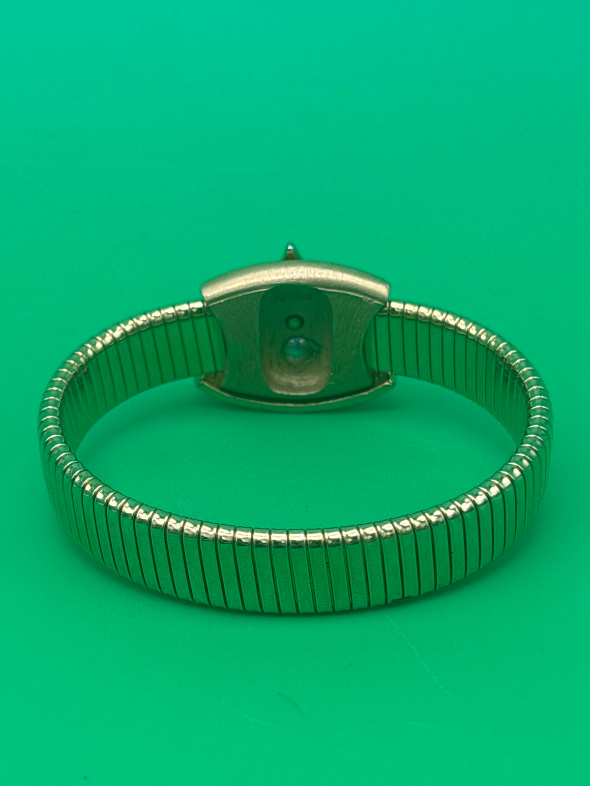 Vintage Napier Silver Tone Stretch Bracelet Geometric Modernist Expansion Rare