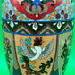 Large Antique Meiji Japanese Cloisonne Dragon Ho-o Phoenix Shield Vase 11.75”