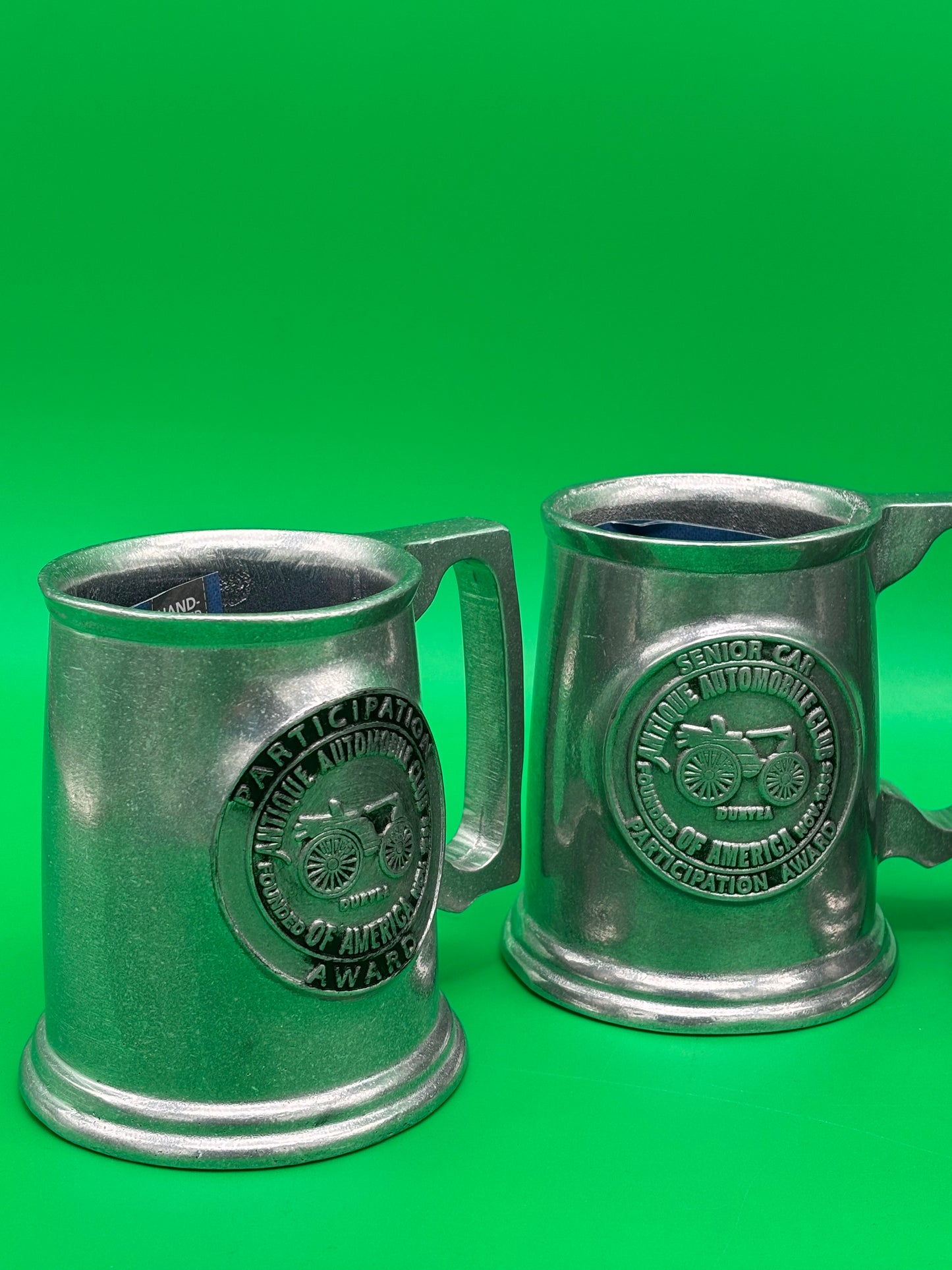 Lot 4 Vintage AACA Antique Automobile Club Award Mugs Pewtarex Style Aluminum