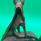 Vintage Art Deco German Shepherd Dog Bookends Pair Cast Iron Bronze Finish Heavy 6”