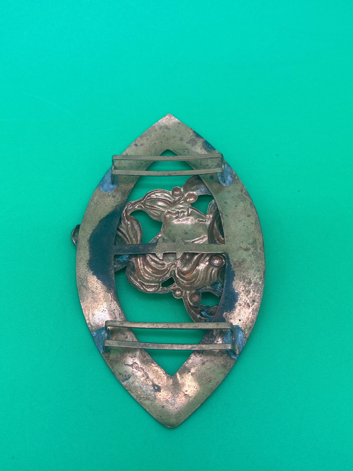 Antique Style Art Nouveau Brass Lady Profile Sash Belt Buckle Gibson Girl