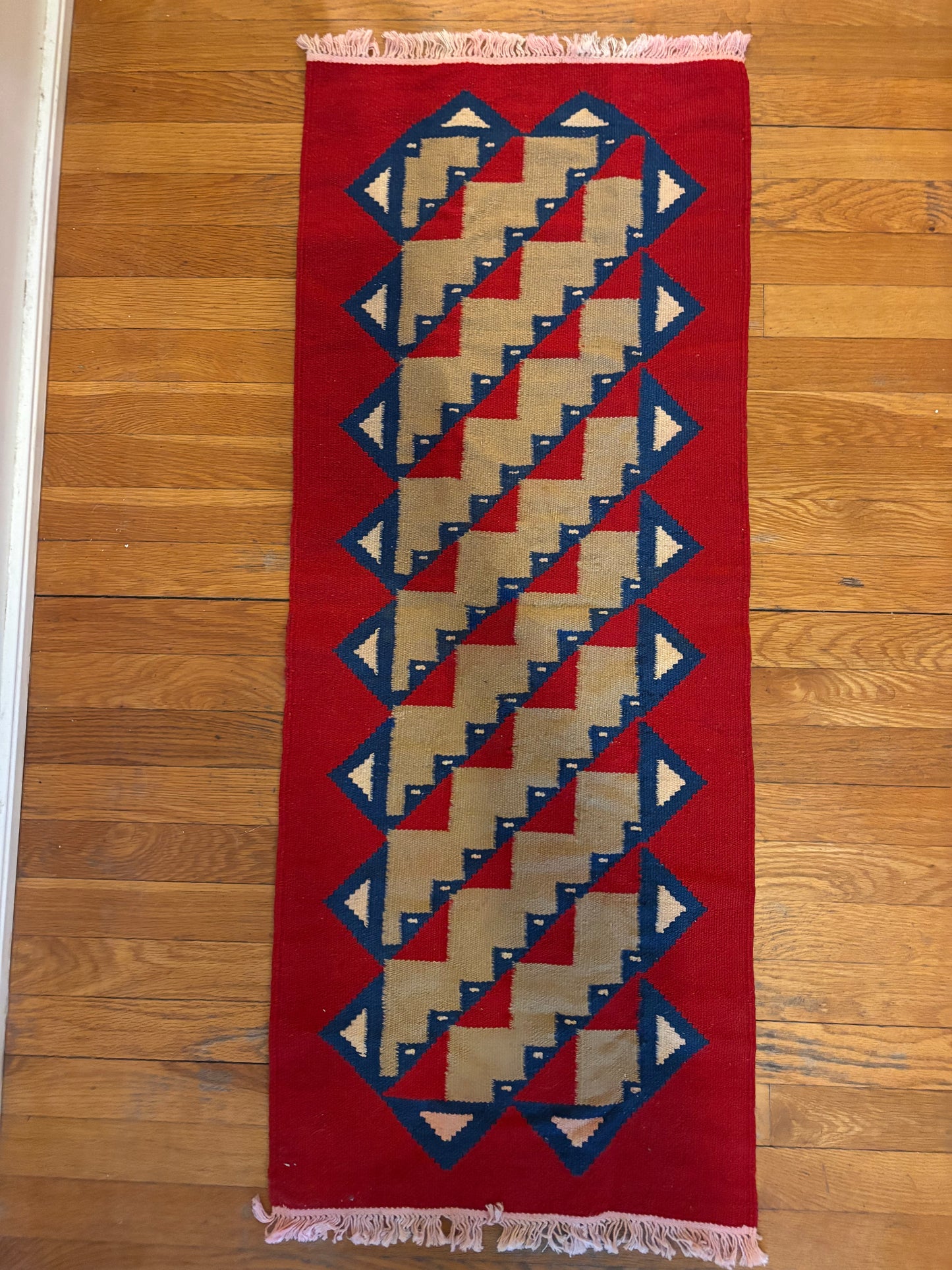 Amazing Hand Knotted Vintage Turkish Kilim Wool Area Rug 3.10 x 1.7 Ft