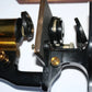 Vintage Brass Spencer Microscope ALOE Co. No. 75659 c.1922 w/ Extra Optics & Wood Case