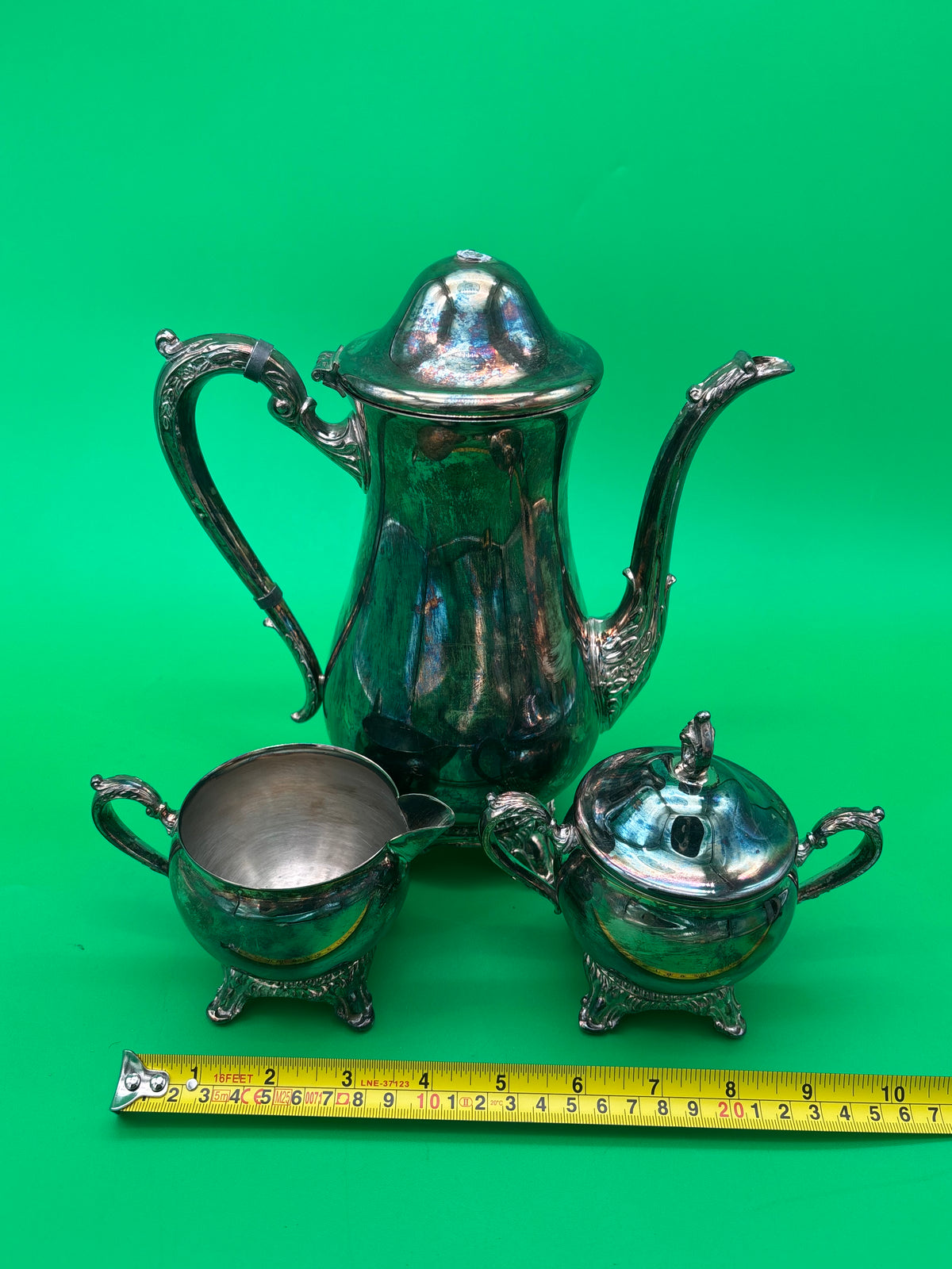 Vintage Barker Ellis England Silverplate 3-Piece Coffee / Tea Service