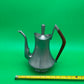 Vintage MCM Pewter Coffee Pot Wood Handle Danish Modern Style 1960s Wasundja