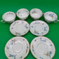 Antique Haviland Limoges France Tea Cup & Saucer Set – Blue Floral, Gold Trim (8-Piece Set)