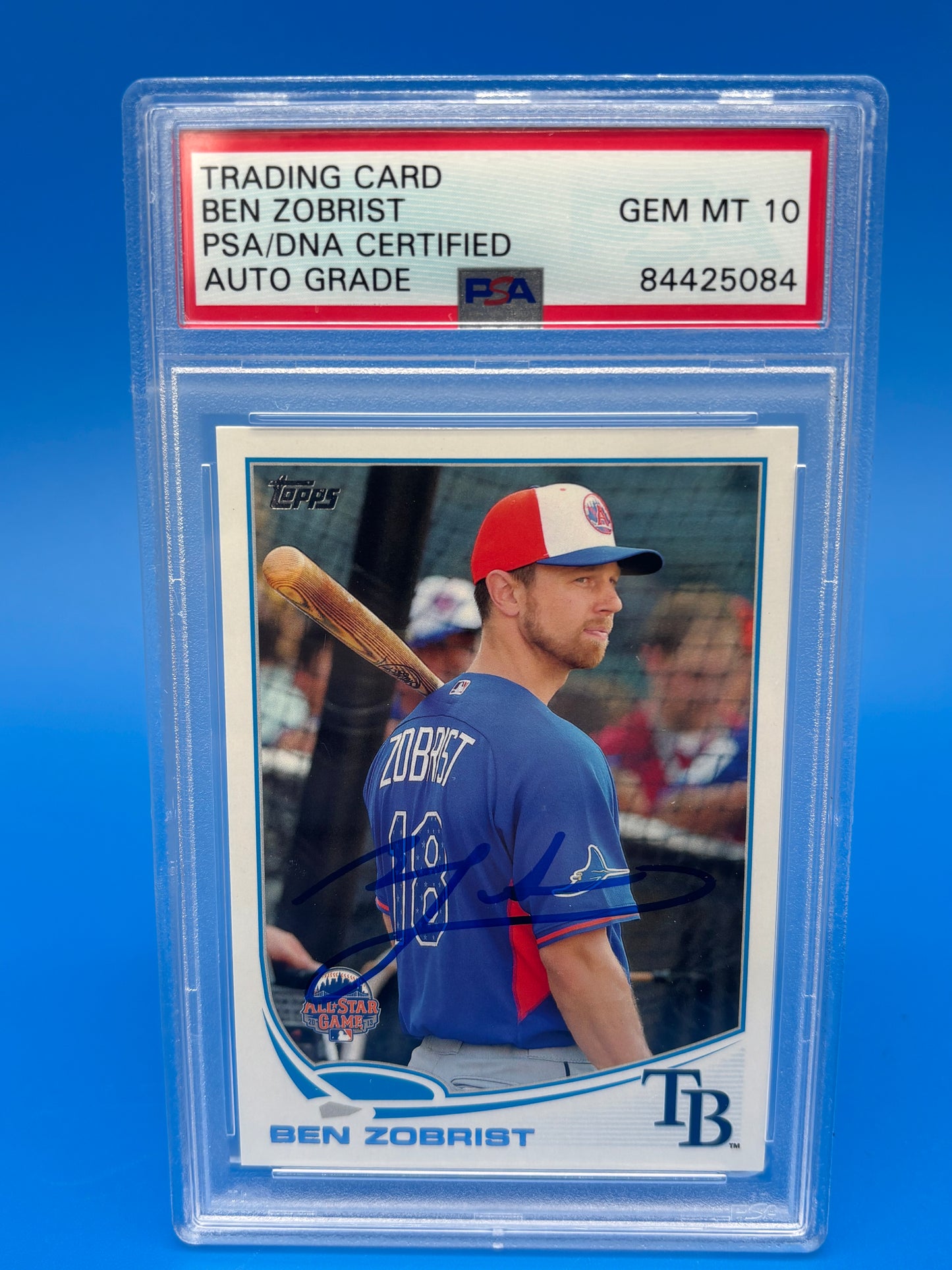 2013 Topps Update Ben Zobrist Signed Auto PSA/DNA Auto 10 Tampa Bay Rays US148