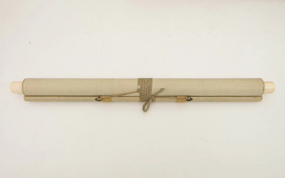 Kano Eigaku Japanese Edo Hanging Scroll Sparrows Morning Sun Signed Sealed Box