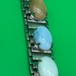 Vintage Sarah Coventry MCM Multi Color Glass Cabochon Panel Bracelet 7.5”
