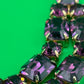 Vintage Purple Amethyst Rhinestone Crystal Costume Jewelry Necklace Art Deco Style 17.5”