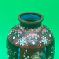 Antique Japanese Cloisonne Vase Meiji Floral Enamel Brown Ground 8” Unmarked